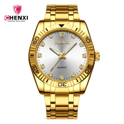 

2019 New CHENXI Watches Men Quartz Top Brand Analog Luxury Male Watches Men Business Calendar Wristwatch Waterproof Rhinestone