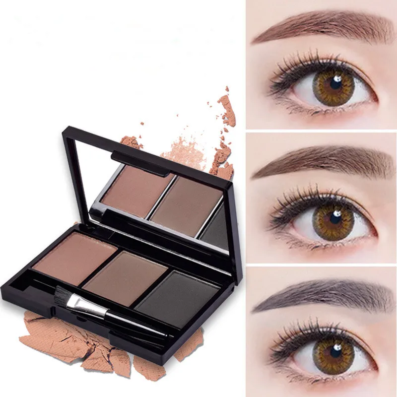 3 Color Eyebrow Powder Palette Eye Brow Enhancer Cosmetic Box With Brush Mirror Waterproof Eye Shadow Brand Professional Makeup 3 Color Eyebrow Powder Palette Eye Brow Enhancer Cosmetic Box With Brush Mirror Waterproof Eye Shadow Brand Professional Makeup