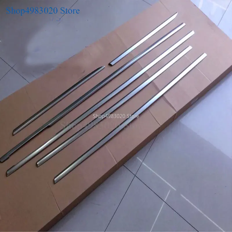 For Volvo XC60 XC 60 2009- Stainless Steel Door Bottom Window Frame Body Molding Strip Cover Trims Boot Protector 6PCS