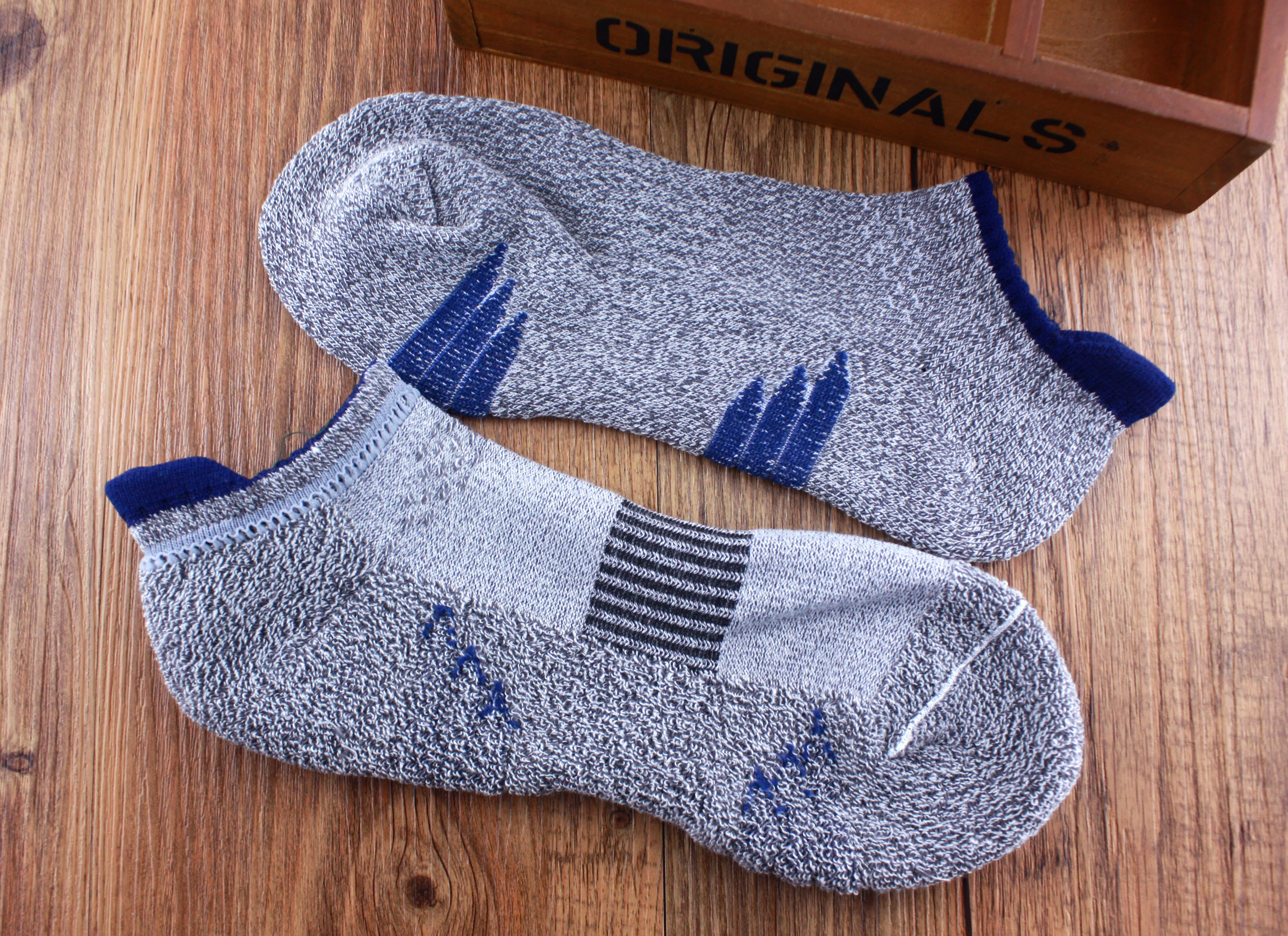 Мужские спортивные носки из махровой ткани на осень и зиму, модные однотонные повседневные компрессионные нескользящие носки до лодыжки