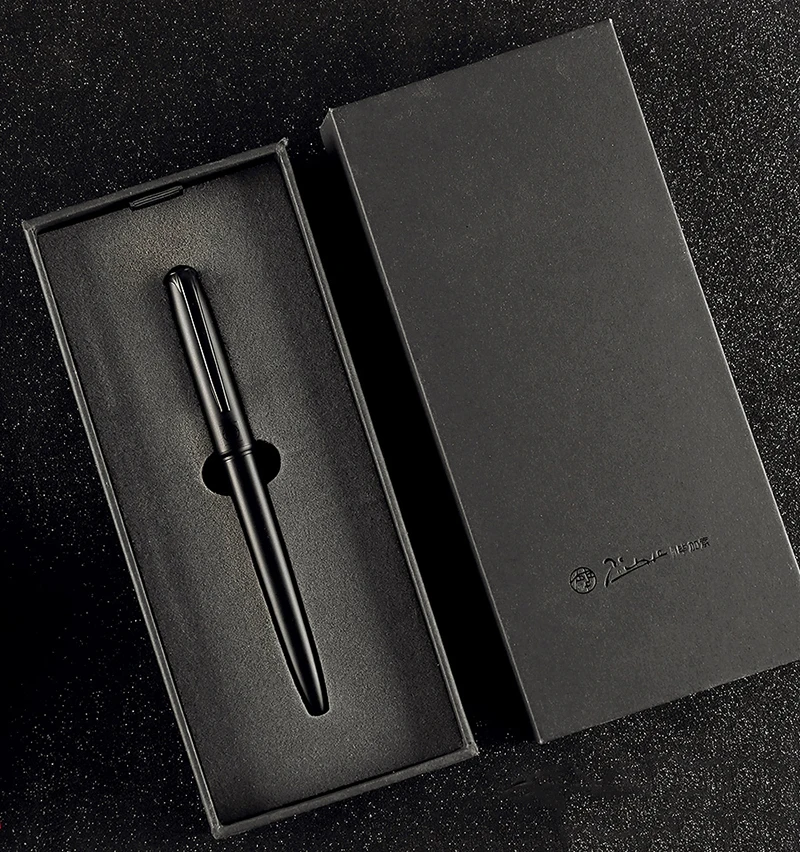 New Picasso  All Black Metal Fountain Pen Black EF/M/Bent Nib 0.38/0.6/1.0mm Matte Barrel for Office Business Gift Ink Pen