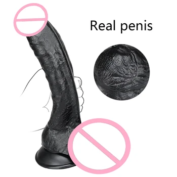 Black Realistic Dildo for Woman with Strong Suction Cup Silicone huge Penis Fake Dick G-Spot Orgasm Adult products 18 sex toys 5