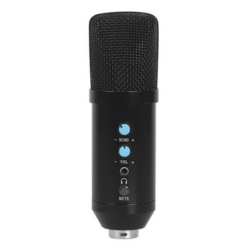 

With Headphone Jack Condenser Podcast USB Microphone For Computer Plug And Play Live Streaming Laptop Volume Control Recording