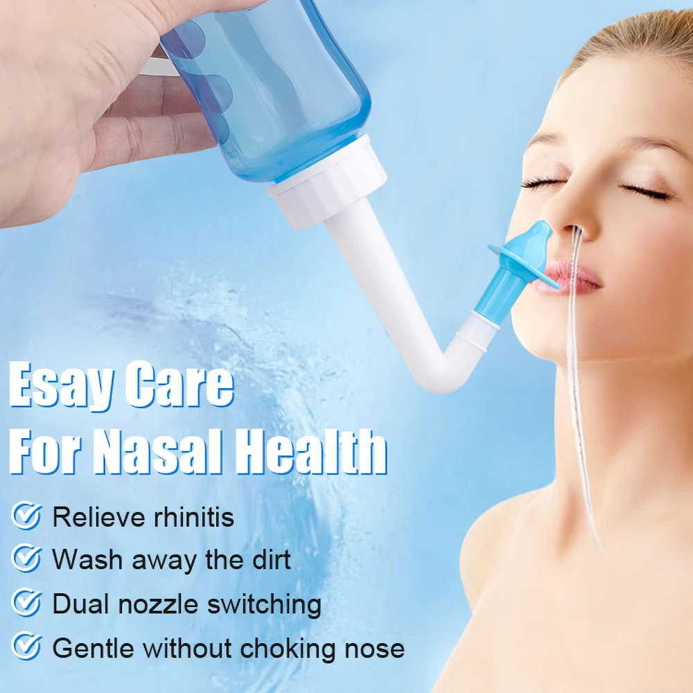 Nasal Wash Cleaner Nose Wash System Sinus & Allergies Relief Nasal Pressure Rinse Neti Pot Nose Trimmer Adults Children