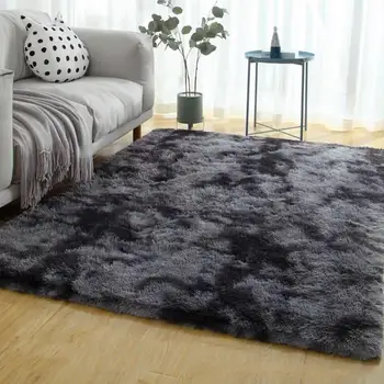 

40*60cm Non-slip Floor Mat Gray Carpet Tie Dyed Plush Room Soft Living Absorbent Carpet Bedroom Carpet Bedroom S8L3