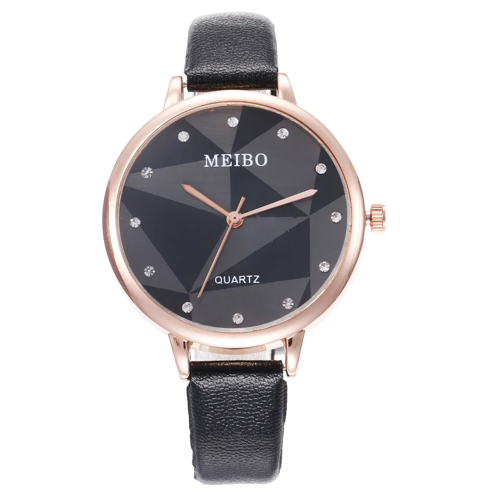 

A Generation of Fat Manufacturers Direct Selling Rose Gold Shell Twelve a Drilling Women's Students Fashion Casual Belt Watch