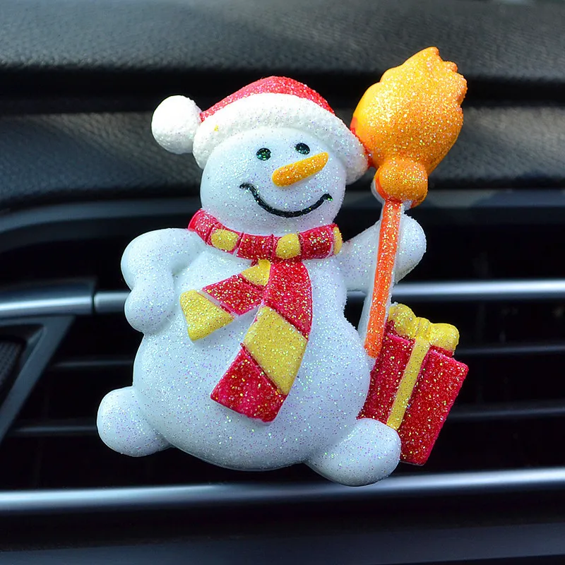 Snowman 1 шт., большой размер, автомобильный ароматизатор Санта-Клауса, освежитель воздуха с зажимом, Ароматический диффузор для рождественской елки, автомобильный Стайлинг, Рождественский орнамент - Название цвета: Snowman