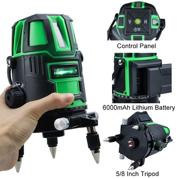 

laser level 360 laser level 3d 5Line Green Laser Level Self-leveling Horizontal&Vertical 360 Degree Adjustment Higher Visibility