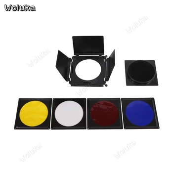 

Flash four-leaf light cover four-piece hood with honeycomb grid Colored light filters set for Strobe flash accessories CD50 T10