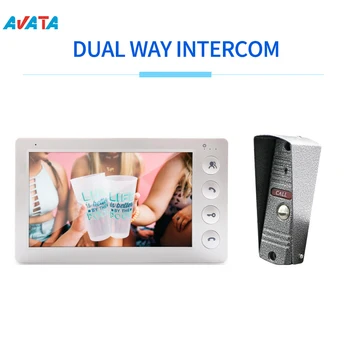 

Video Doorbell Intercom System IR Camera 7 inch Wired Monitor Talking Unlock Function for Home Office Apartment
