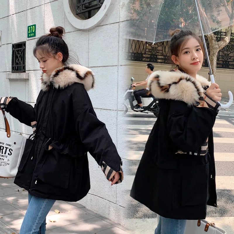 

Korean-style WOMEN'S Wear 2019 Winter New Style Mid-length Loose-Fit Waist Hugging down Jacket Cotton-padded Clothes WOMEN'S Coa