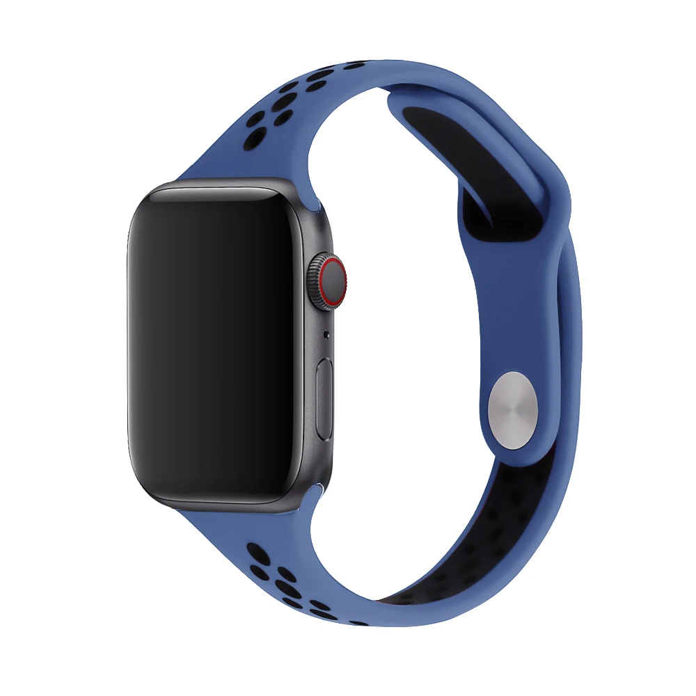 Тонкий ремешок для Apple Watch 5 ремешок 44 мм 40 мм iWatch ремешок 42 мм 38 мм дышащий спортивный силиконовый pulseira correa Apple watch 4 3 2 1