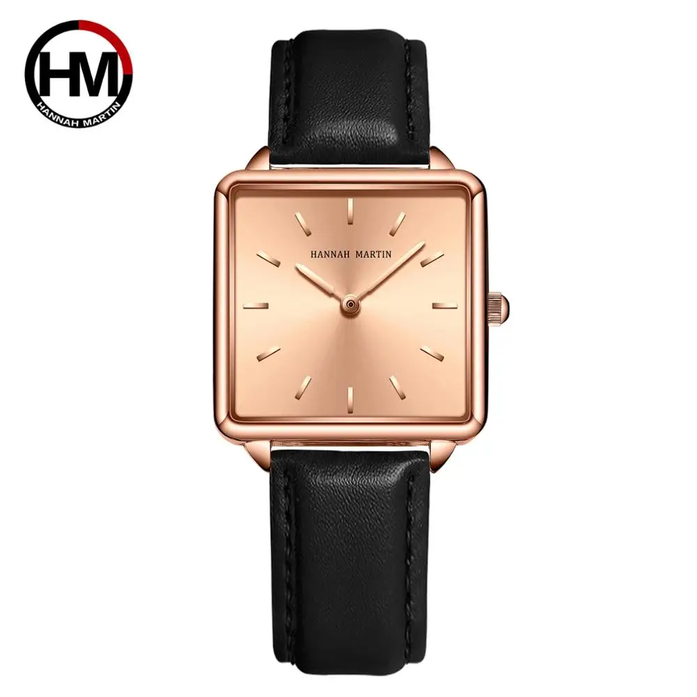 Simple Design New Style Band Japan Quartz Rose Gold Fashion Casual Brand Free Shipping Wristwatch Lady Square Watches For Women 16