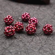  1pc 11mm Natural Garnet Ball Jewelry Base Parts Earrings Bracelets Making DIY Pendant Charms Accessories For Bracelets Supplies 