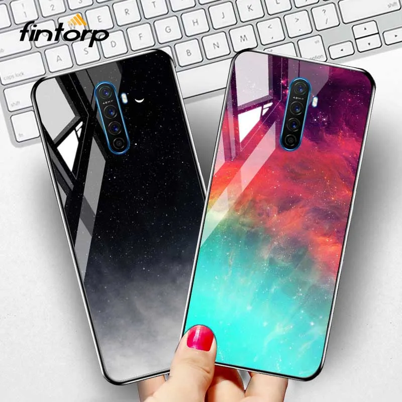 

Dream Starry Tempered Glass Case For Realme X2 5 3 Pro XT X Lite Case Silicone Cover for OPPO Reno 2 2Z Ace Z F7 F11 Pro A9 2020