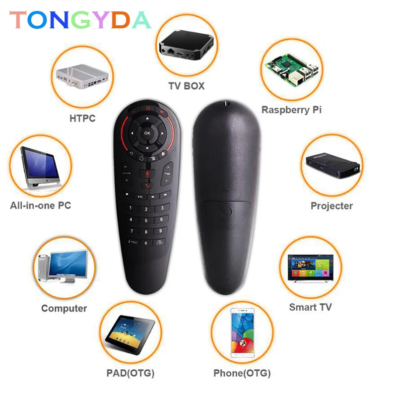 

G30 2.4G Gyroscope Wireless Air Mouse 33 Keys IR Learning Smart Voice Remote Control for X96 mini H96 MAX Android Box vs G10 G20