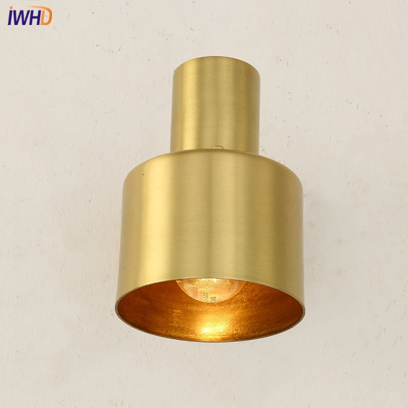 Brass Copper LED Wall lamp Modern Nordic Sconce Wandlamp E27 Simple Bedroom Bathroom Mirror Light Applique Murale Luminaire (3)