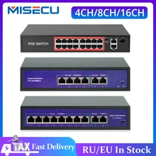 Commutateur de caméra IP POE réseau 48V, avec Ports 4/8/16CH 10/100Mbps, IEEE 802.3 af/at sur Ethernet, système de caméra AP/CCTV sans fil