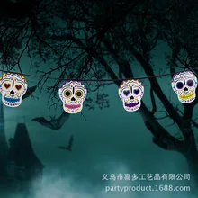 Хэллоуин триллер флаг с черепом Скелет струны флаг украшение для бара и вечеринки декоративные принадлежности гирлянда флаг висячие украшения