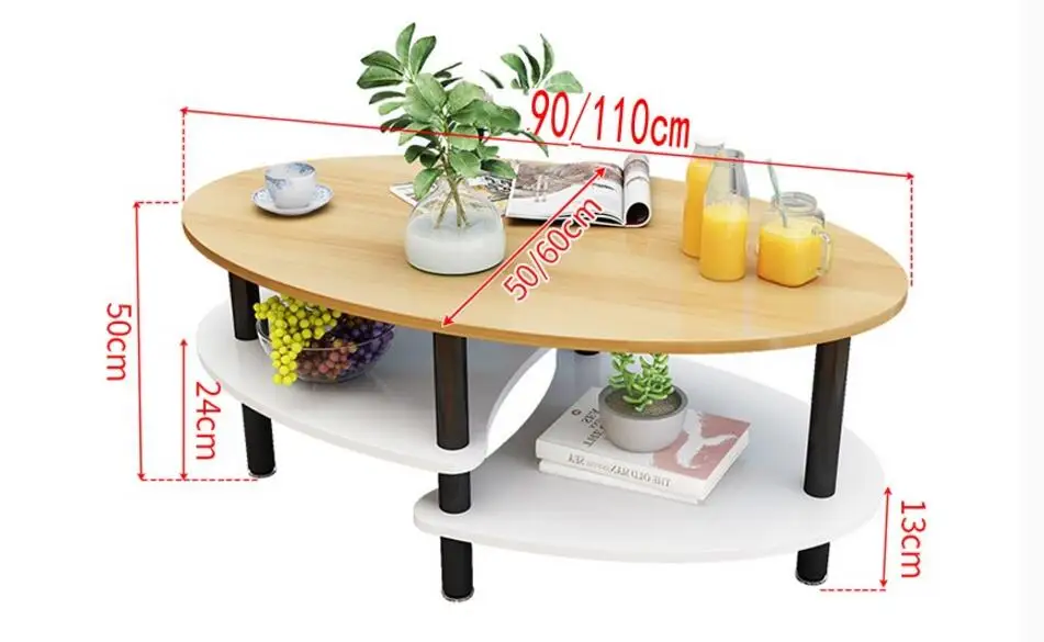 Simple and simple tea table simple modern sitting room tea table balcony Nordic oval small tea table small family creative econo