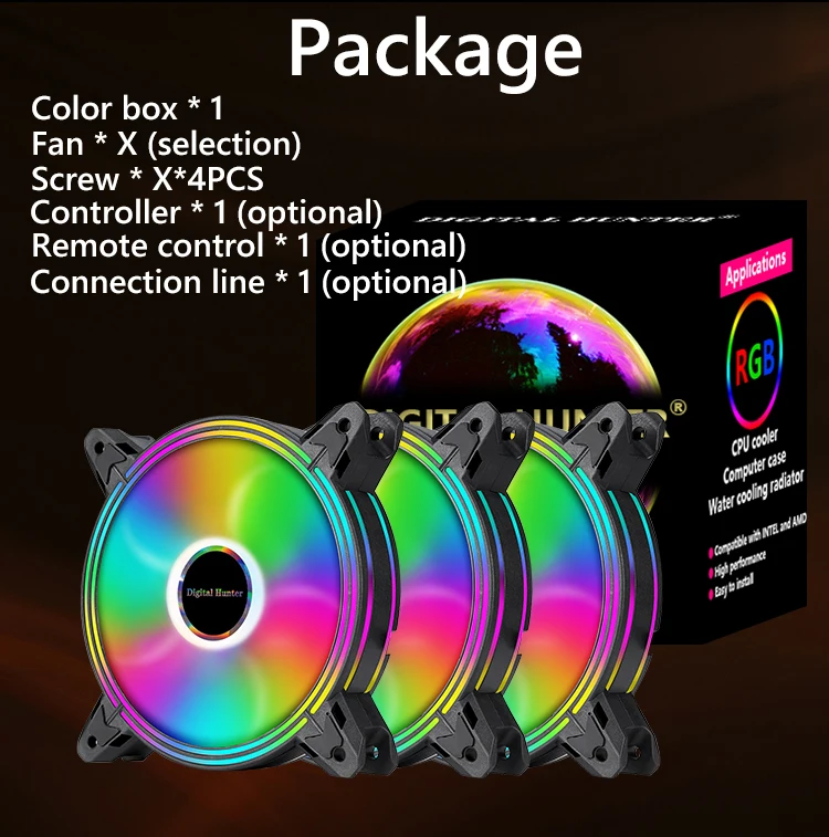 velocidade cor com ir controlador computador caso cooler ventilador rgb