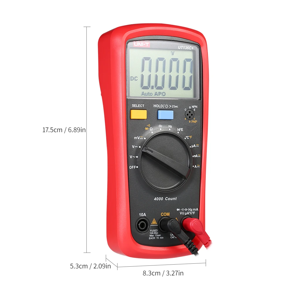 UNI-T UT136C+ ЖК-цифровой мультиметр DC/AC напряжение измеритель тока Емкость Сопротивление диод тестер Вольтметр Амперметр