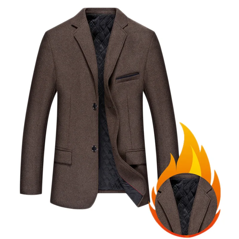 

KUYOMENS Men Blazers Autumn Winter British Style Plaid Male Thick Slim Fat Business Casual Blazer Coat Men Brand Outwear Jacket