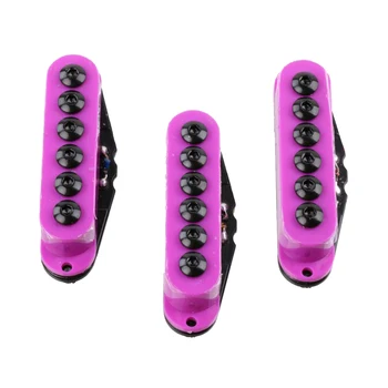 

1 Set Single Coil Pickup Neck Middle Bridge Pickups Purple for Stratocaster Electric Guitar Parts
