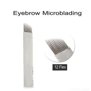 

12 Flex Permanent Makeup Needle Manual Eyebrow Tattoo Eyebrow Blades Flex12 Needles Microblading blades