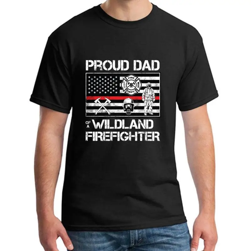 

Fitness Wildland Firefighter Hero Dad Thin Red Line tshirt plus sizes s-8xl Casual Waffle Knitted homme t-shirts
