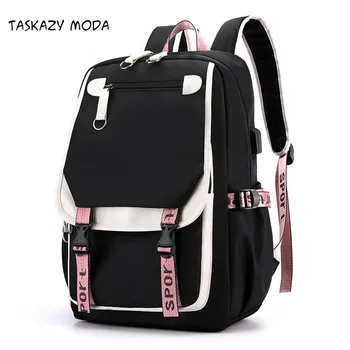 

2020 Fashion School Backpack For Girls Korean Style Black Pink Cute Backpack Schoolbag Kawaii Backpacks For Teenage Girls Gift