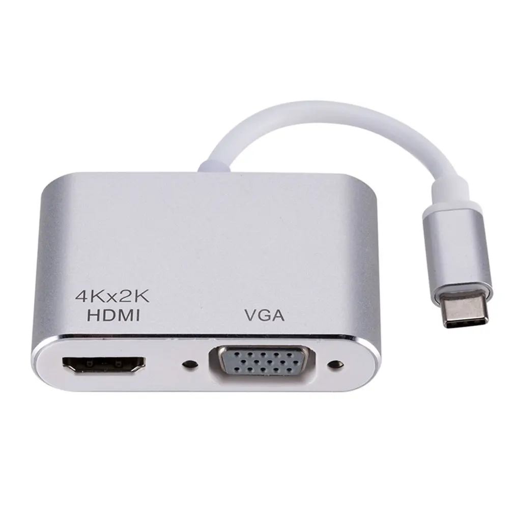 Peanutaor Prise en Charge de convertisseur de Type C HDMI 4k USB-C vers Port Adaptateur VGA Hub Adaptateur HDMI Hub pour Ordinateur Portable Télévision 