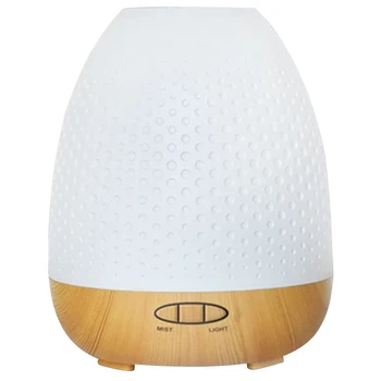 

Wood Grain Aromatherapy Cold Mist Humidifier with LED Light Suitable for Family Bedroom SPA