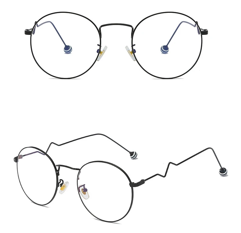 New Finished Myopia Glasses Metal Frame Pearl Candy Color Eyeglasses Anti Blue-ray Nearsighted Glasses-1.5-3-4.5 Student - Цвет оправы: Черный