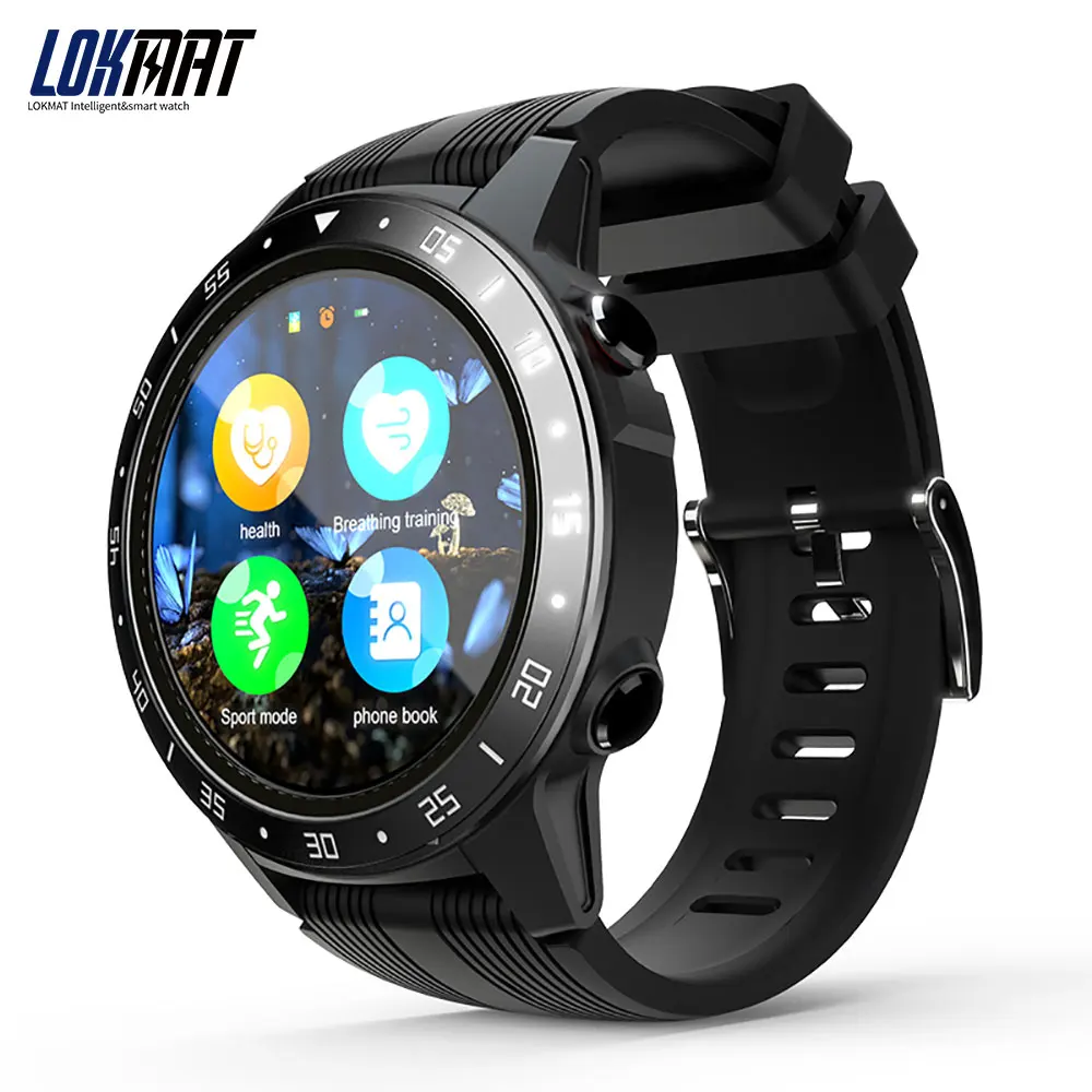 Billige LOKMAT Bluetooth Sport Modus Smartwatch Unterstützung Sim karte Anruf Herz Rate Schrittzähler GPS Smart Uhr Männer Für Android Und Ios
