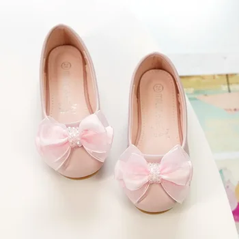 

Spring Princess CHILDREN'S Shoes Korean-style Bow Square Mouth Shoes Children Baby Shoes Princess Shoes