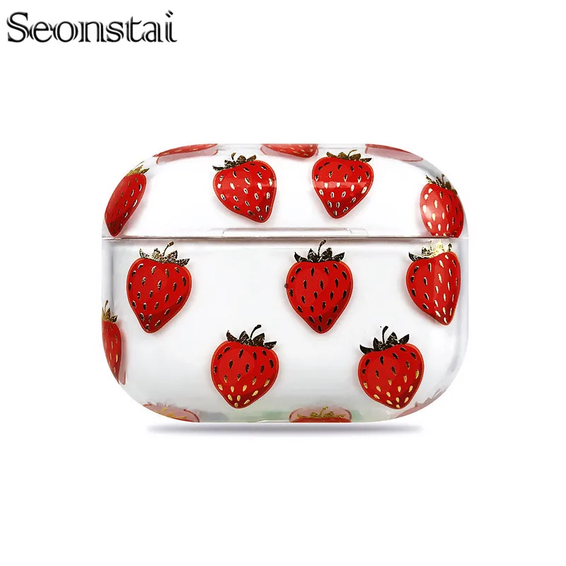 

Fruit Cartoon Clear Earphone Case For Airpods 2 Wireless Headphone Protective Cover Shockproof Box For Apple Air Pods Coque