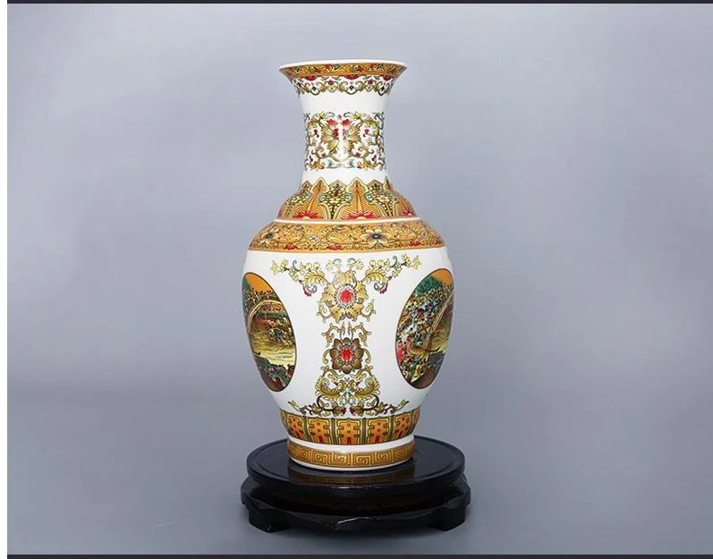 Китайский Цзиндэчжэнь керамика Qingming Shanghetu ваза Статуэтка домашняя гостиная мебель украшения ремесла офисный стол аксессуары