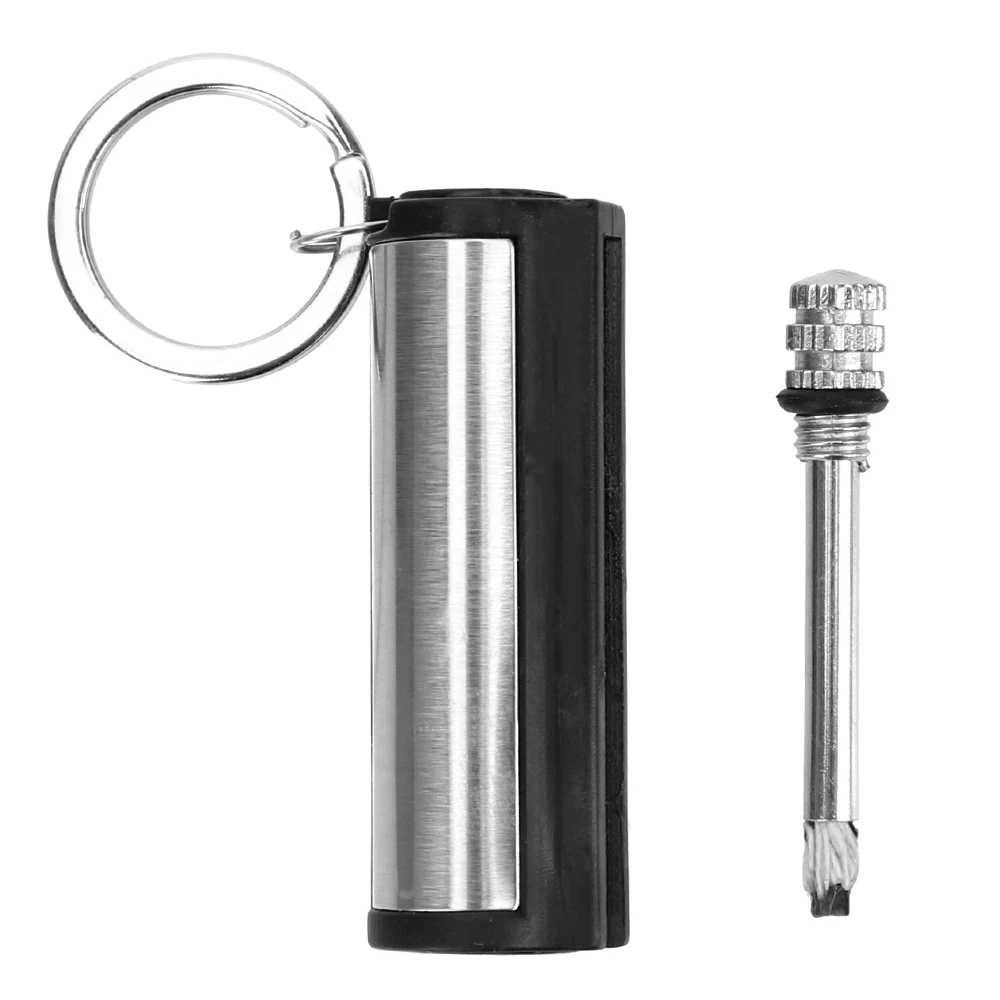 

LEEPEE Key Ring Striker Lighter Cylindrical Match Key Chain Stainless Steel Auto Interior Accessories Car Keychain Permanent