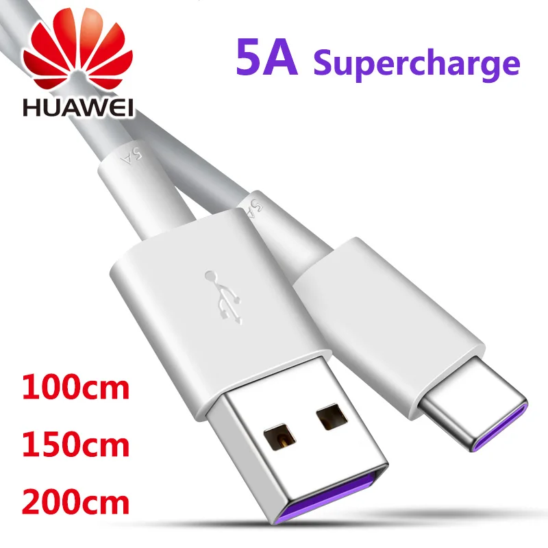 HUAWEI кабель для быстрой зарядки 5А type-c 2A Micro USB зарядное устройство кабель для передачи данных Поддержка 5 В/9V2A Быстрая зарядка для путешествий supercharge