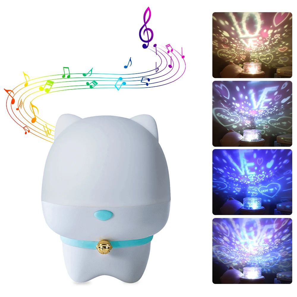 

LEDs Projector Night Light BT Speaker 360 Degree Rotation Star Sleeping for Baby Kids Portable Gifts USB Projection night Lamp