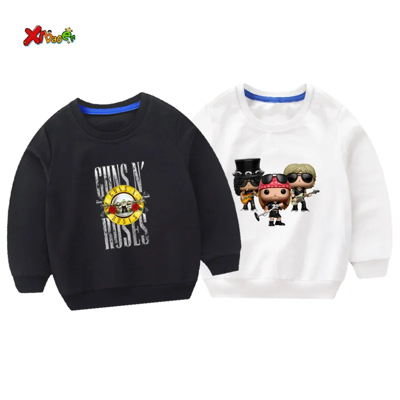 

cool kids sweatshirts boys guns roses Casual Outwear Cartoon Toddler Baby Clothing Girls Sweatshirts Children 2019 Autumn top