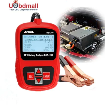 

Car Battery Tester Ancel BST200 12V Cell 100-1100CCA 30-100Ah Battery System Detect Multi Languages Test Battery Analyzer OBD2