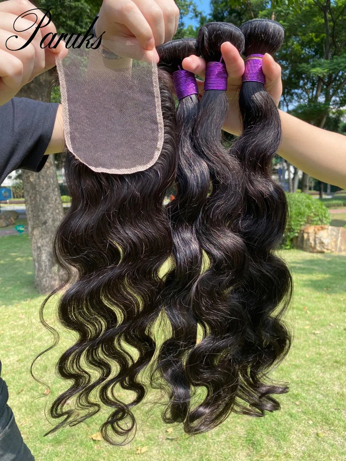 Paruks Hair Brazilian Body Wave Bundles With Closure Human Hair Bundles With Closure Brazilian Hair With Lace Closure Non-Remy