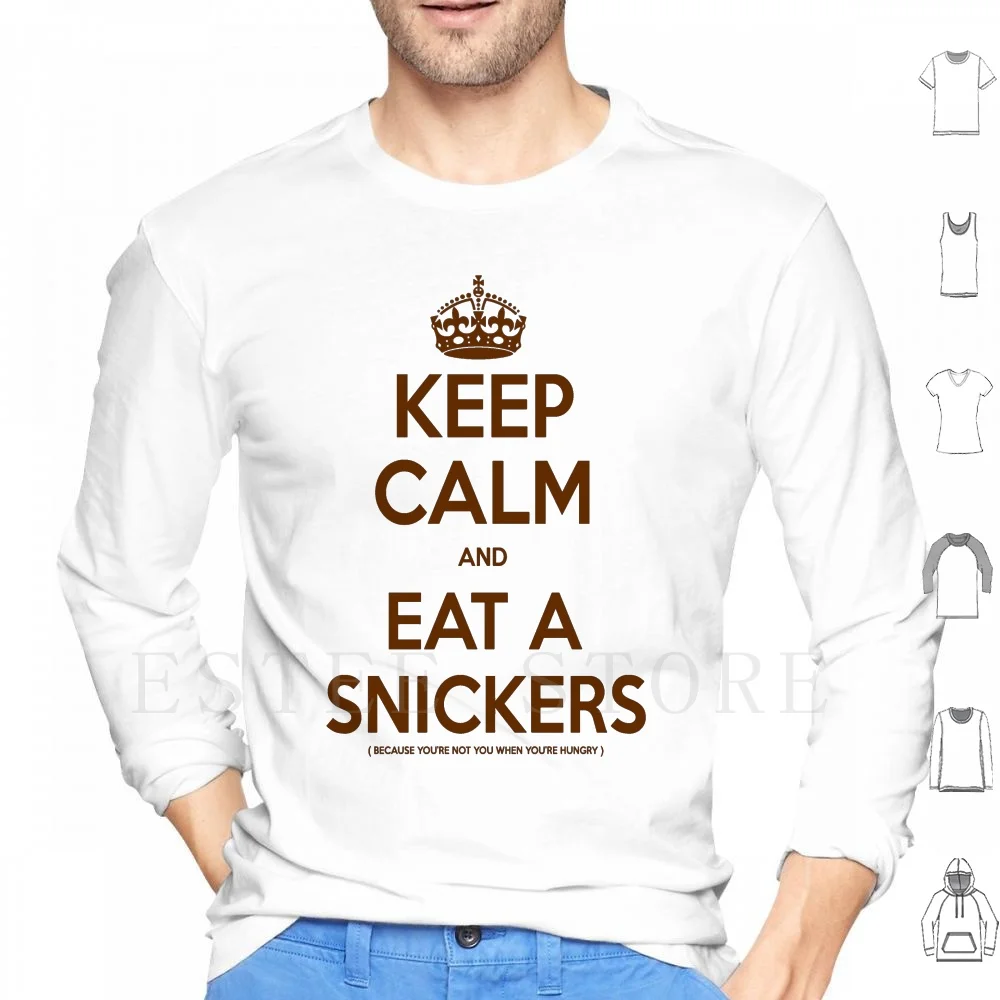 Snickers Felpa Con Cappuccio Manica Lunga Keep Calm Have Snickers Keep Calm Snickers Bar Brown Candy Bar Crown Meme Royal Funny Esilarante
