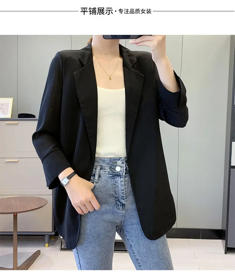 MINTLIMIT XL-5XL Women's Plus Size Blazers 3/4 Sleeve Suit Scarf Lapel