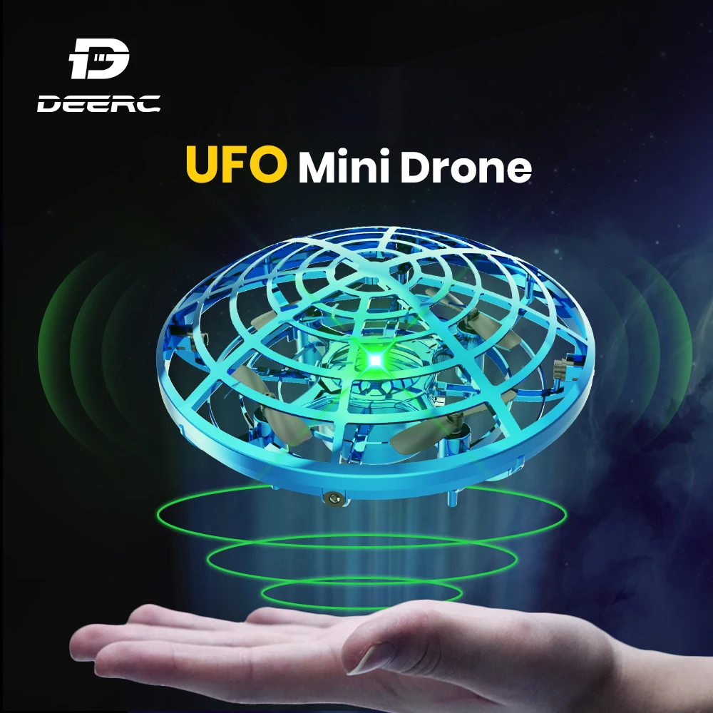 Holy Stone UFO Mini Drone Hand Operated Fly Anti Collision Quadcopter Upgraded 360 Drone Flight UFO Toys For Kids Helicopter