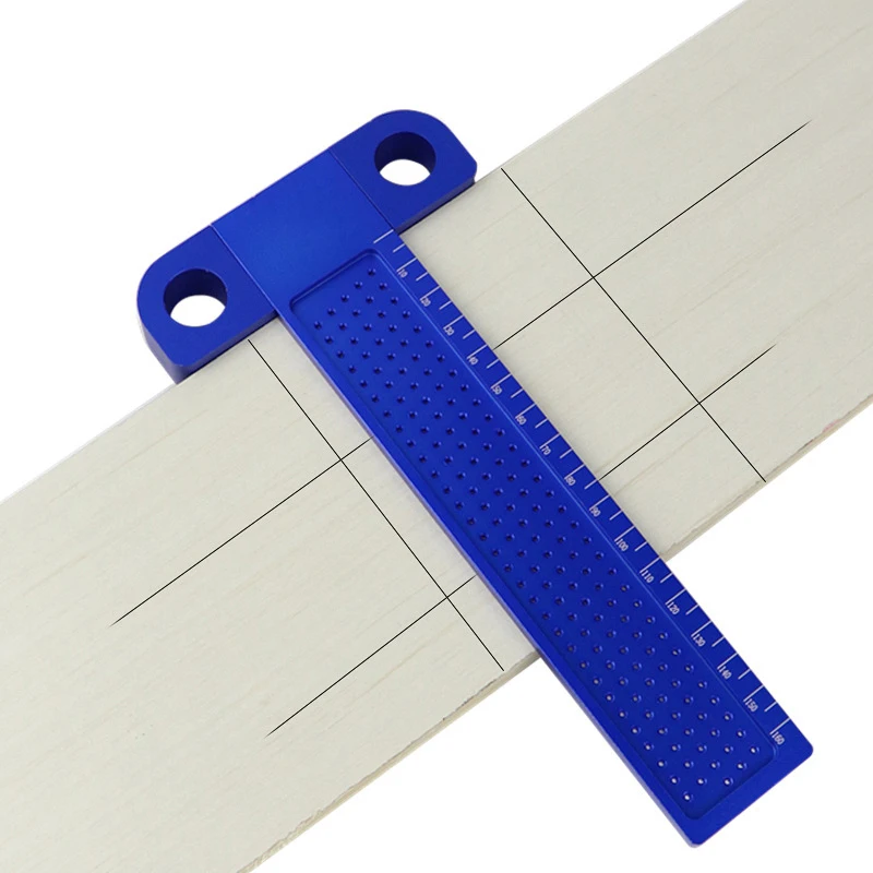 

Woodworking Scribe T-type Ruler Hole Scribing Gauge Crossed Feet Crossed-out Tool Aluminum Alloy Carpenter Measuring Tool
