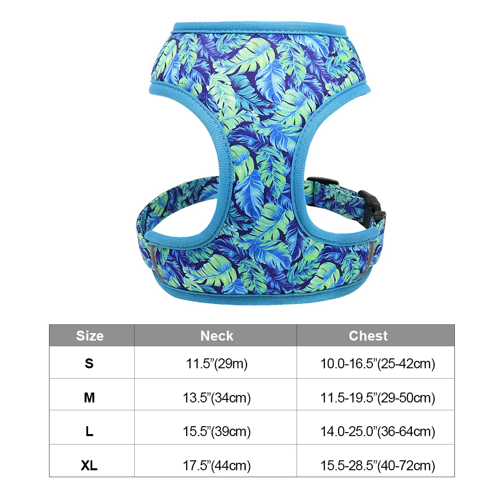 Dog Collars  Cute Small Dog Harness Fashion Printed Pet Dog Cat Harness Vest Reflective Pet Chest Strap For Small Medium Dogs French Bulldog light up dog collar Dog Collars