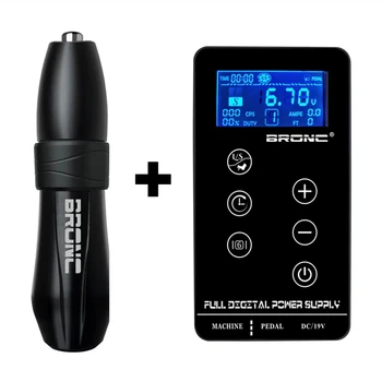 

Original Bronc-V10 Tattoo Roatry Machine Pen Swiss Motor Double Stroke Strong Quiet With Bronc Tattoo Power Tattoo Kit Supply